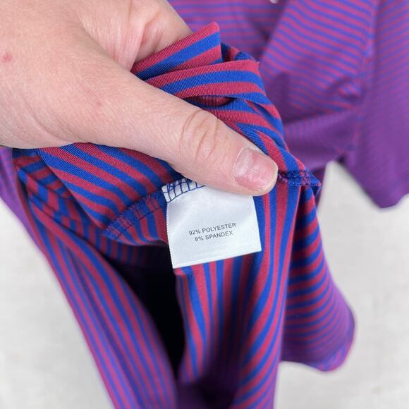 Peter Millar Summer Comfort performance golf polo in striped print men's size XL - Picture 4 of 8